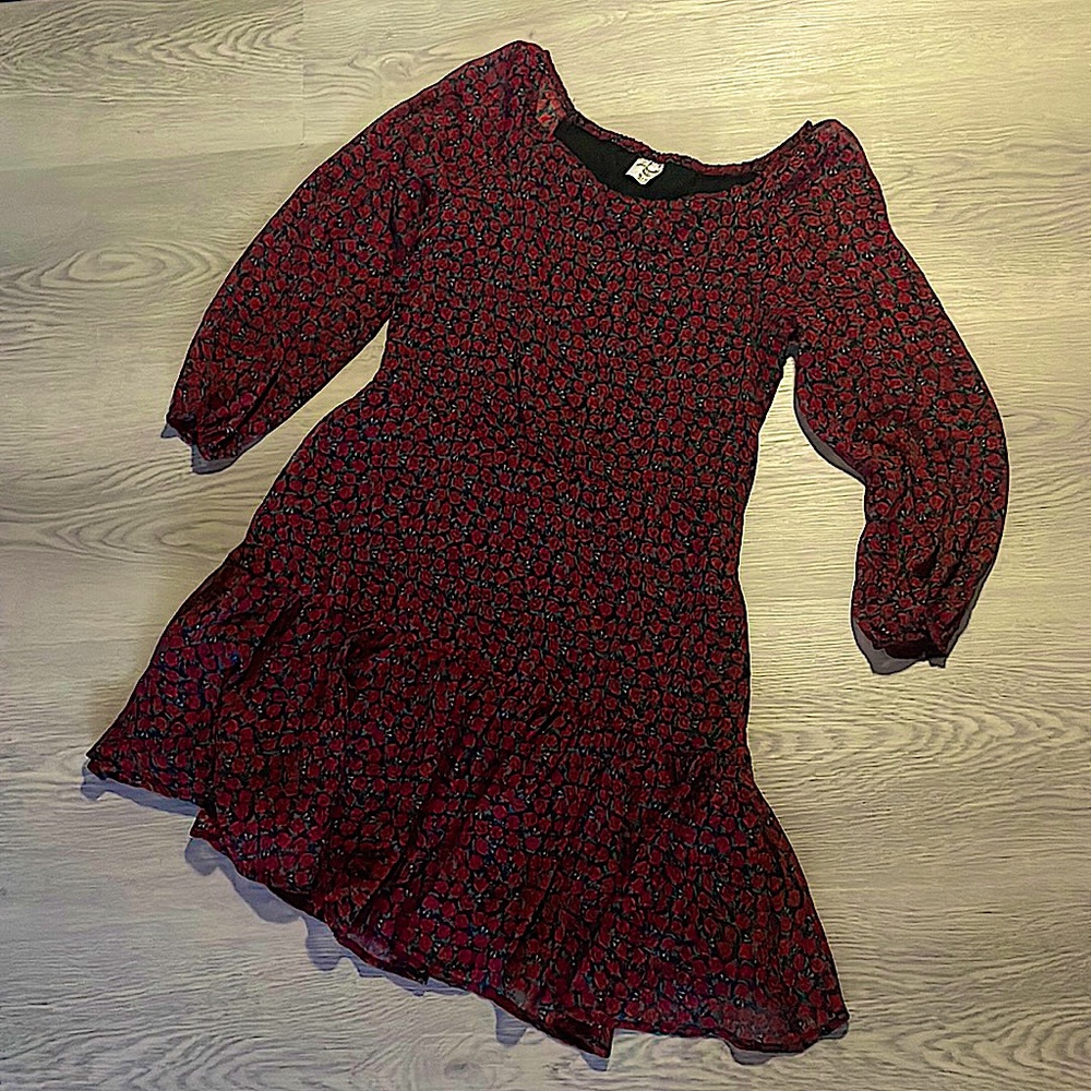 Red and Black Abercrombie kids long sleeve dress